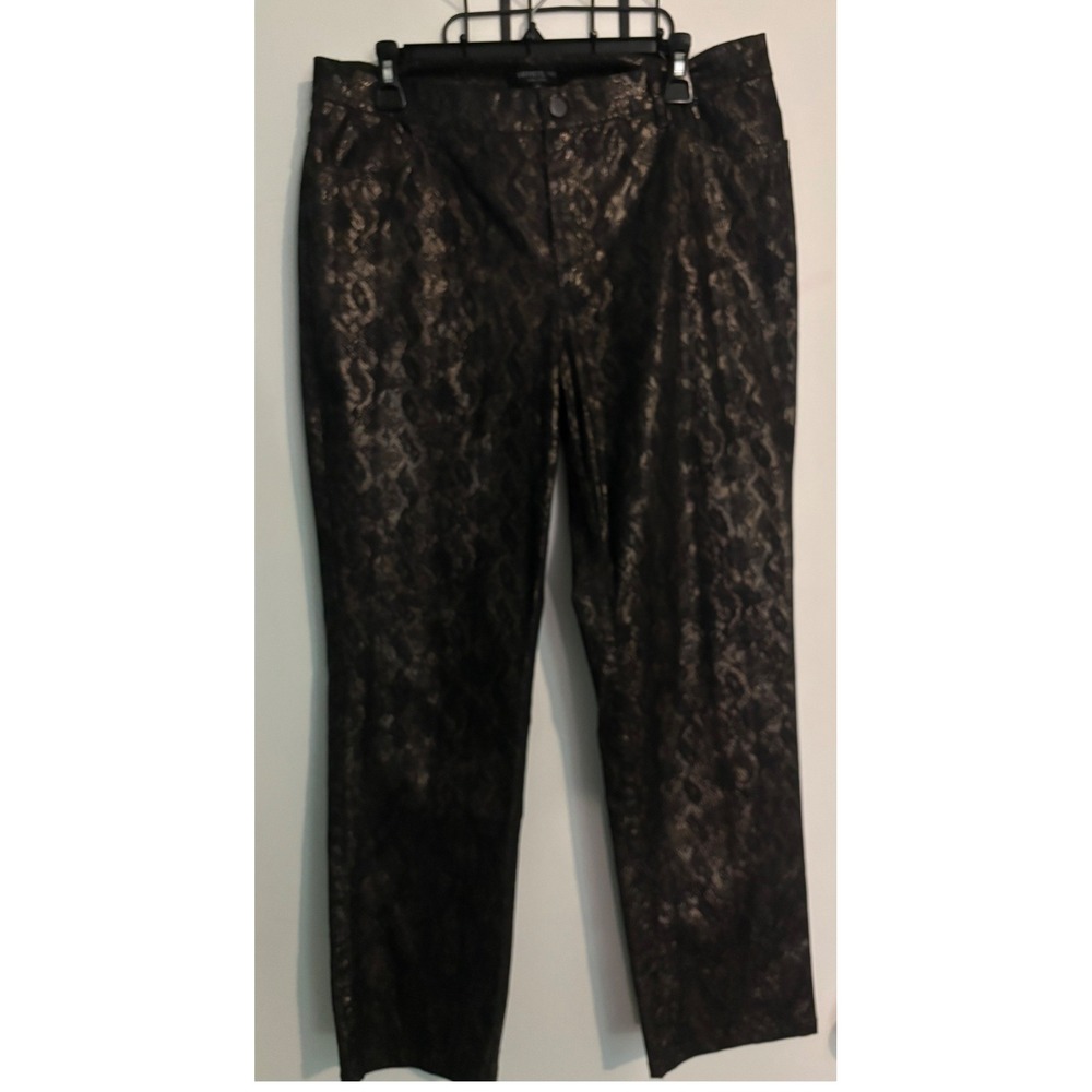 Lafayette 148 New York Womens Sz 12 Wooster Jeans Chestnut Multi Snakeskin Print
